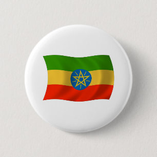 Badge Rond 5 Cm Bouton du drapeau de l'Éthiopie