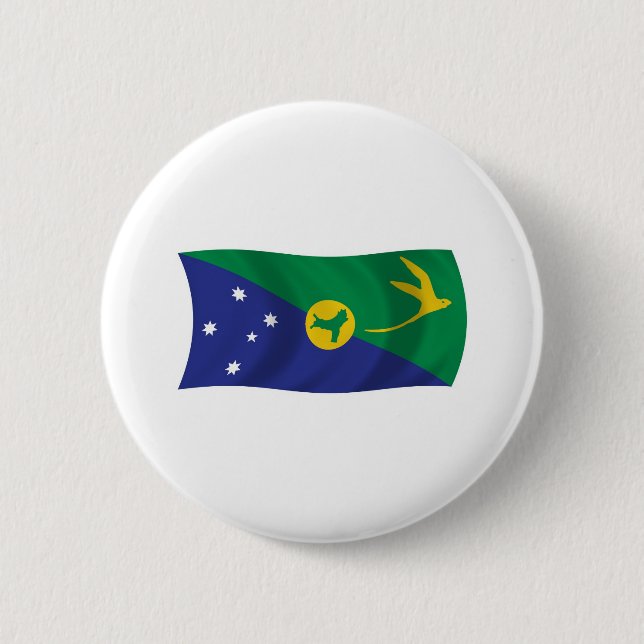 Badge Rond 5 Cm Bouton du drapeau de l'île Christmas (Devant)
