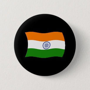 Badge Rond 5 Cm Bouton du drapeau de l'Inde