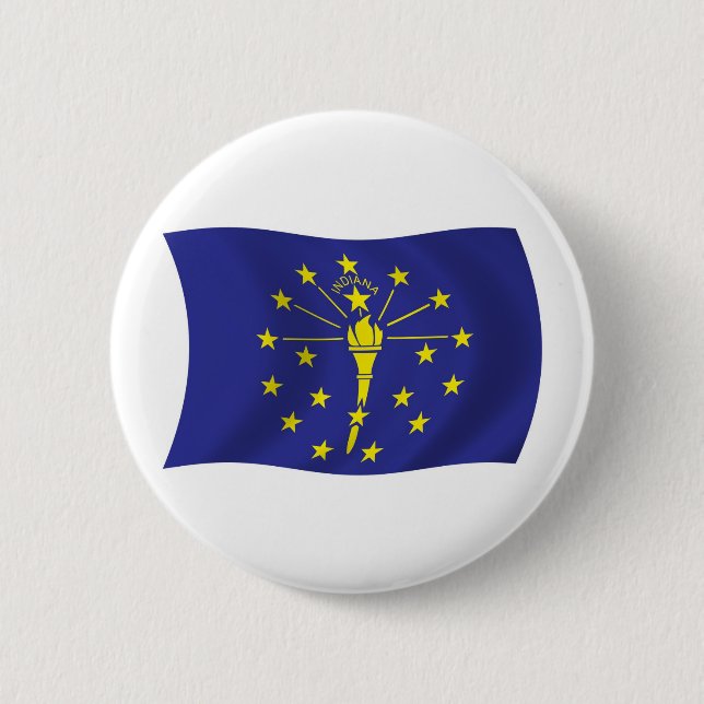 Badge Rond 5 Cm Bouton du drapeau de l'Indiana (Devant)