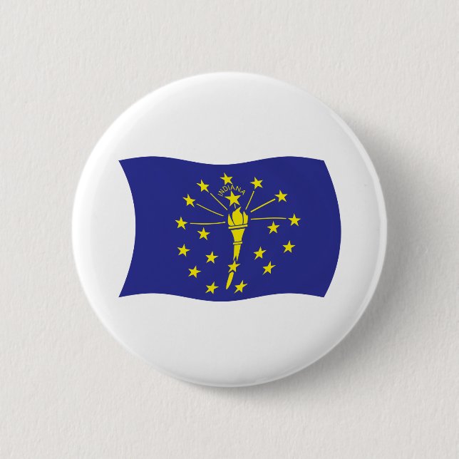 Badge Rond 5 Cm Bouton du drapeau de l'Indiana (Devant)