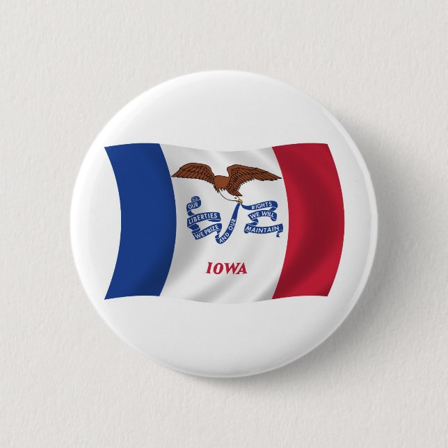 Badge Rond 5 Cm Bouton du drapeau de l'Iowa (Devant)