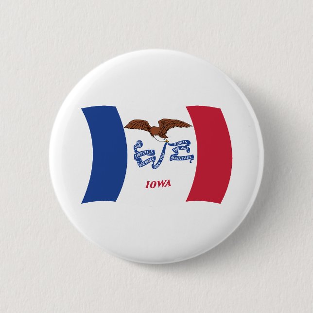 Badge Rond 5 Cm Bouton du drapeau de l'Iowa (Devant)