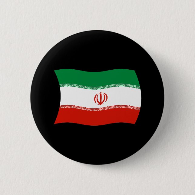 Badge Rond 5 Cm Bouton du drapeau de l'Iran (Devant)