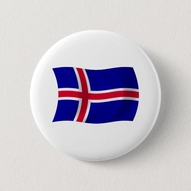 Badge Rond 5 Cm Bouton du drapeau de l'Islande (Devant)