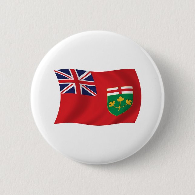 Badge Rond 5 Cm Bouton du drapeau de l'Ontario (Devant)