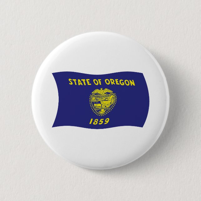 Badge Rond 5 Cm Bouton du drapeau de l'Oregon (Devant)