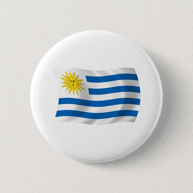 Badge Rond 5 Cm Bouton du drapeau de l'Uruguay (Devant)