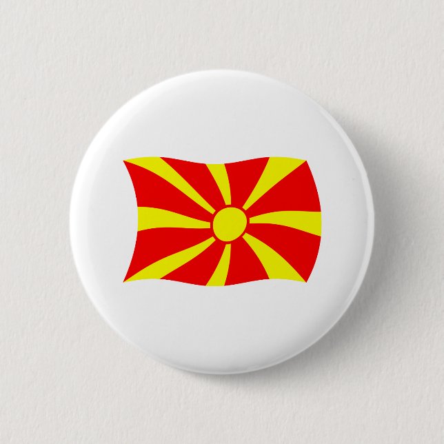 Badge Rond 5 Cm Bouton du drapeau de Macédoine (Devant)