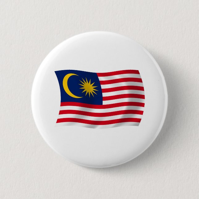 Badge Rond 5 Cm Bouton du drapeau de Malaisie (Devant)