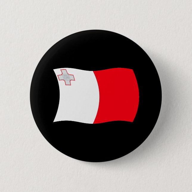 Badge Rond 5 Cm Bouton du drapeau de Malte (Devant)