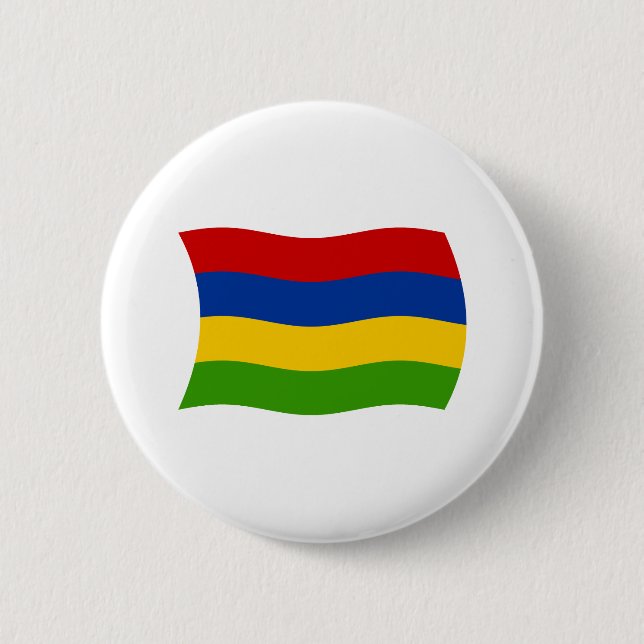 Badge Rond 5 Cm Bouton du drapeau de Maurice (Devant)