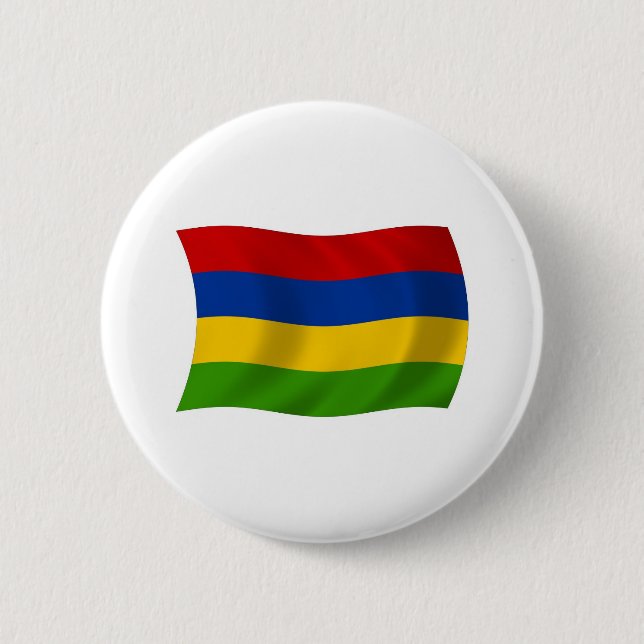 Badge Rond 5 Cm Bouton du drapeau de Maurice (Devant)
