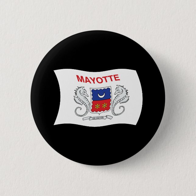 Badge Rond 5 Cm Bouton du drapeau de Mayotte (Devant)