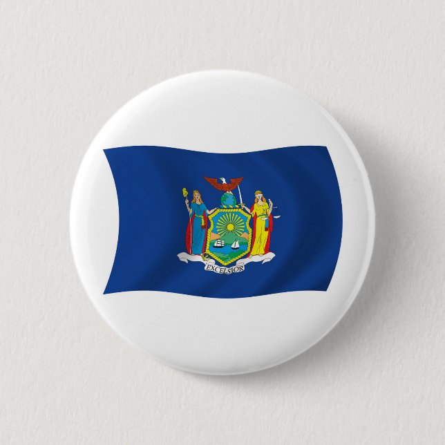 Badge Rond 5 Cm Bouton du drapeau de New York (Devant)