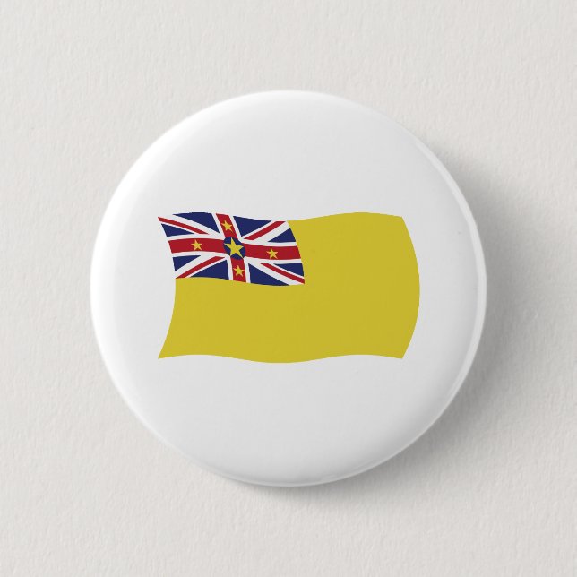 Badge Rond 5 Cm Bouton du drapeau de Nioué (Devant)