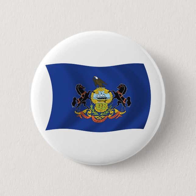 Badge Rond 5 Cm Bouton du drapeau de Pennsylvanie (Devant)