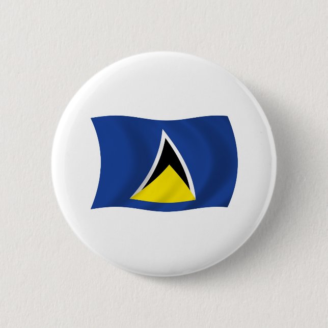 Badge Rond 5 Cm Bouton du drapeau de Sainte-Lucie (Devant)