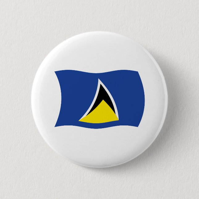 Badge Rond 5 Cm Bouton du drapeau de Sainte-Lucie (Devant)