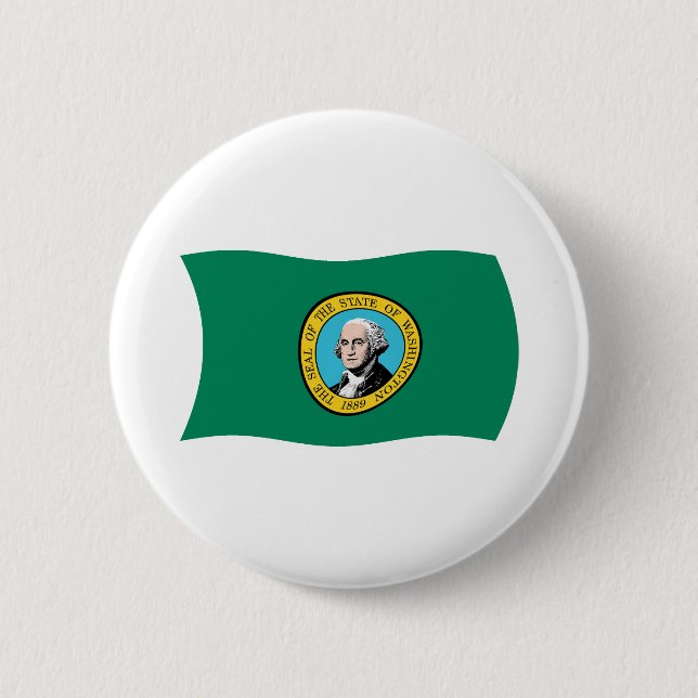 Badge Rond 5 Cm Bouton du drapeau de Washington (Devant)