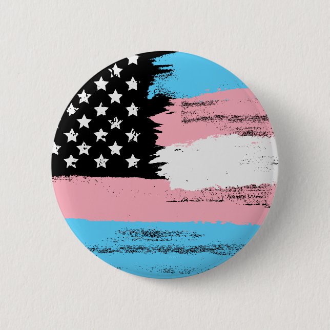 Badge Rond 5 Cm Bouton du drapeau | des Etats-Unis de transsexuel (Devant)
