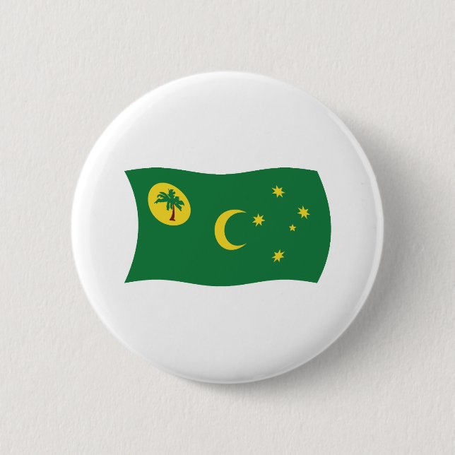 Badge Rond 5 Cm Bouton du drapeau des îles Cocos (Devant)