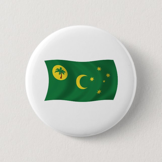 Badge Rond 5 Cm Bouton du drapeau des îles Cocos (Devant)