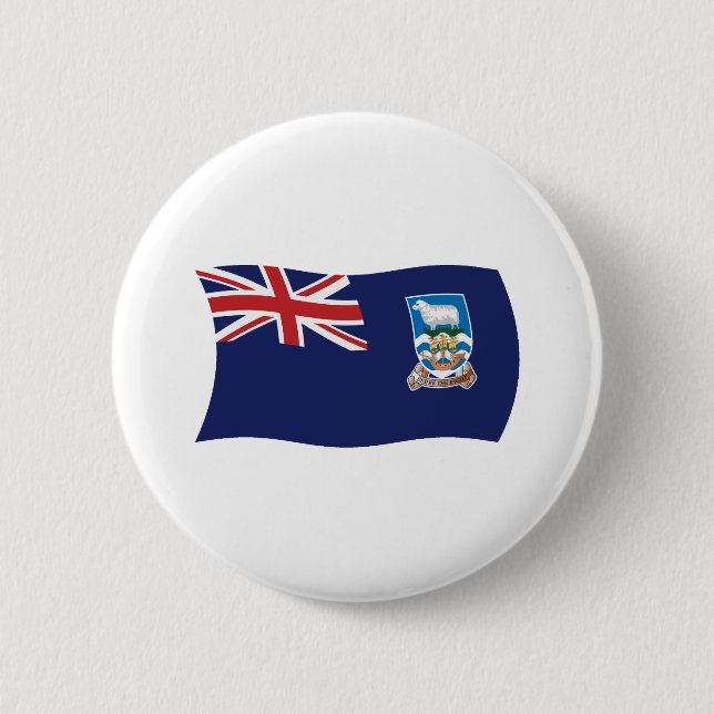 Badge Rond 5 Cm Bouton du drapeau des îles Malouines (Devant)
