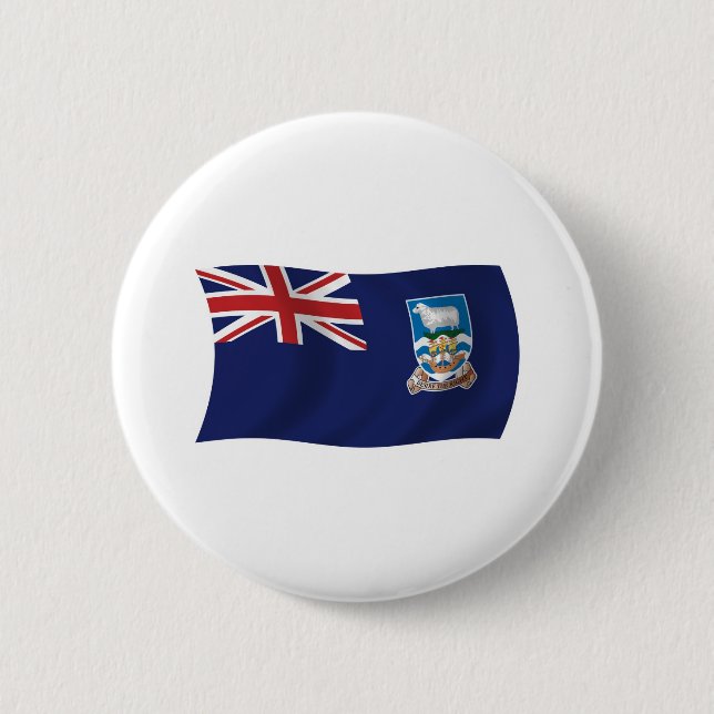 Badge Rond 5 Cm Bouton du drapeau des îles Malouines (Devant)