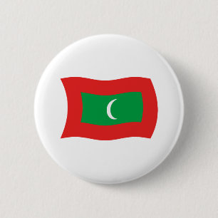 Badge Rond 5 Cm Bouton du drapeau des Maldives