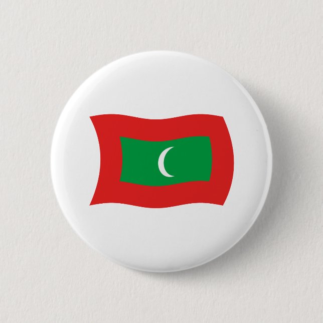 Badge Rond 5 Cm Bouton du drapeau des Maldives (Devant)