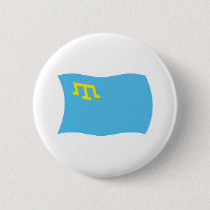 Badge Rond 5 Cm Bouton du drapeau des Tatars de Crimée