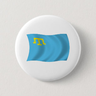 Badge Rond 5 Cm Bouton du drapeau des Tatars de Crimée