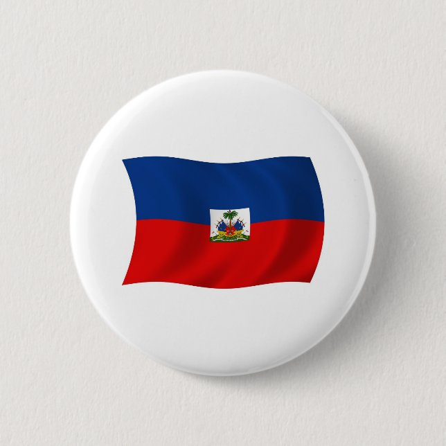 Badge Rond 5 Cm Bouton du drapeau d'Haïti (Devant)