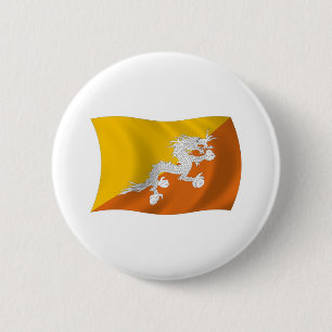 Badge Rond 5 Cm Bouton du drapeau du Bhoutan