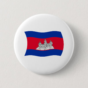 Badge Rond 5 Cm Bouton du drapeau du Cambodge