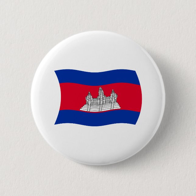 Badge Rond 5 Cm Bouton du drapeau du Cambodge (Devant)