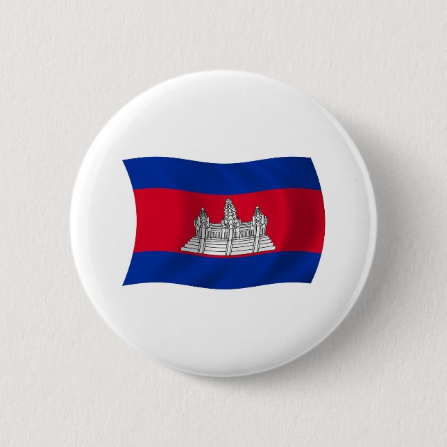 Badge Rond 5 Cm Bouton du drapeau du Cambodge (Devant)