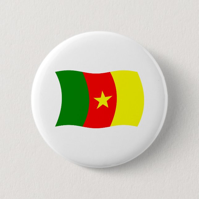 Badge Rond 5 Cm Bouton du drapeau du Cameroun (Devant)