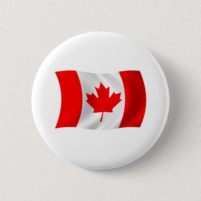 Badge Rond 5 Cm Bouton du drapeau du Canada (Devant)