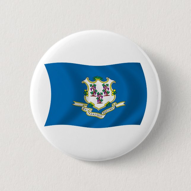 Badge Rond 5 Cm Bouton du drapeau du Connecticut (Devant)