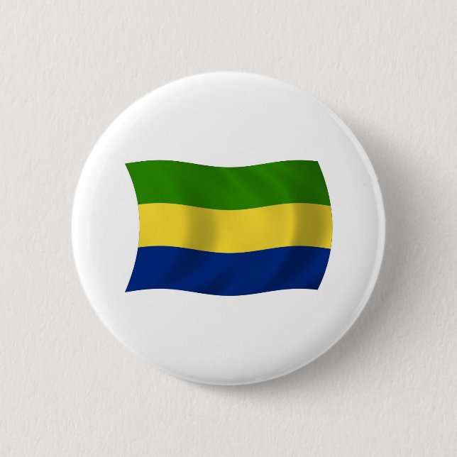 Badge Rond 5 Cm Bouton du drapeau du Gabon (Devant)