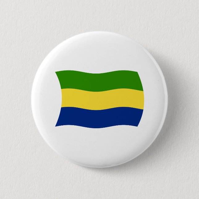 Badge Rond 5 Cm Bouton du drapeau du Gabon (Devant)