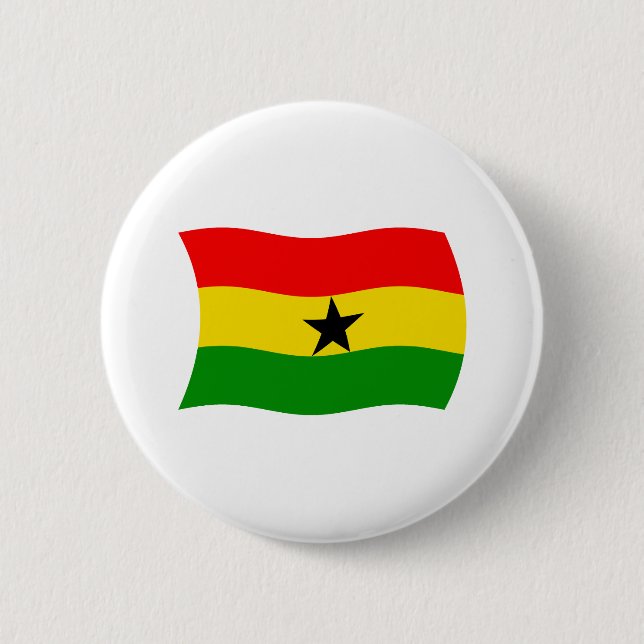 Badge Rond 5 Cm Bouton du drapeau du Ghana (Devant)