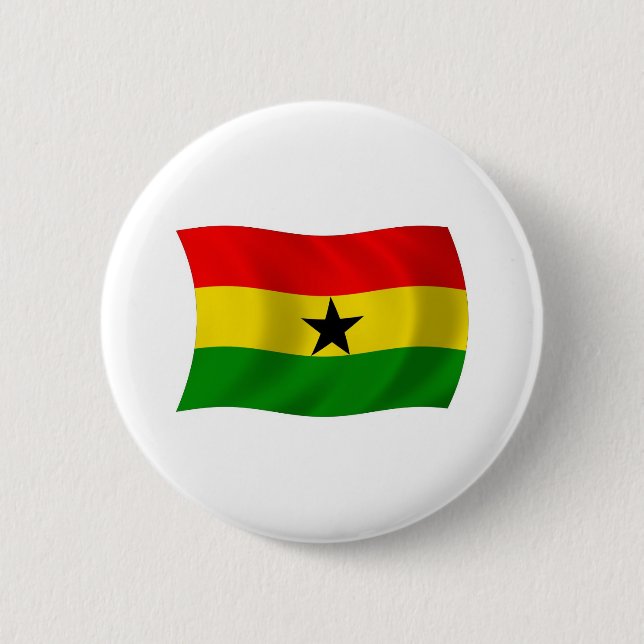 Badge Rond 5 Cm Bouton du drapeau du Ghana (Devant)