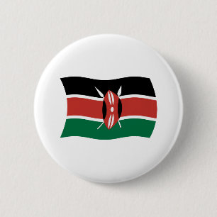 Badge Rond 5 Cm Bouton du drapeau du Kenya