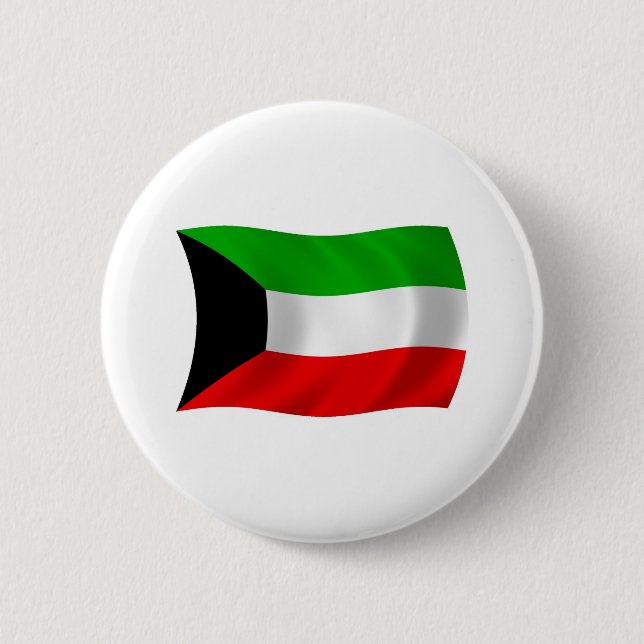 Badge Rond 5 Cm Bouton du drapeau du Koweït (Devant)
