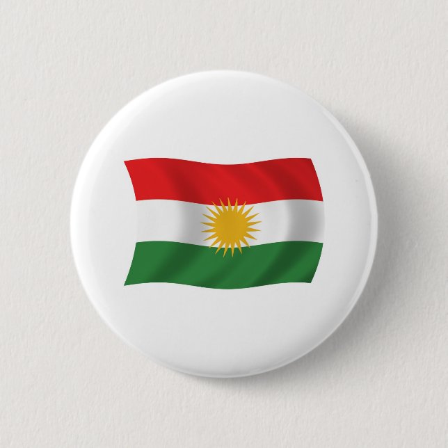 Badge Rond 5 Cm Bouton du drapeau du Kurdistan (Devant)