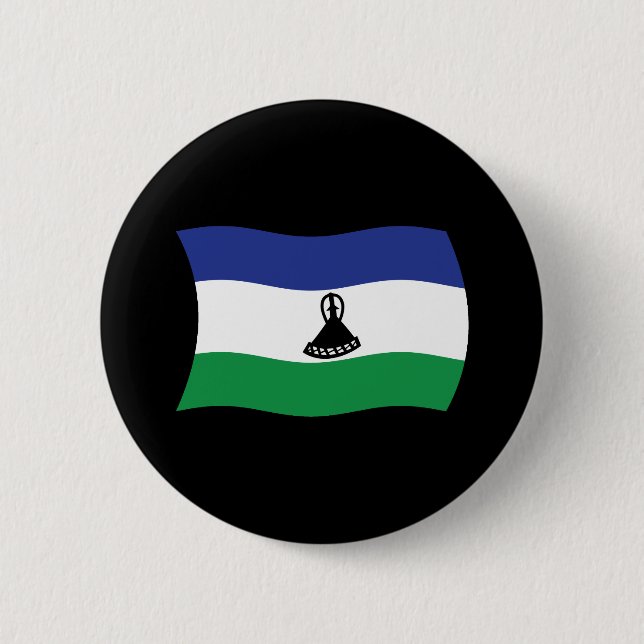 Badge Rond 5 Cm Bouton du drapeau du Lesotho (Devant)
