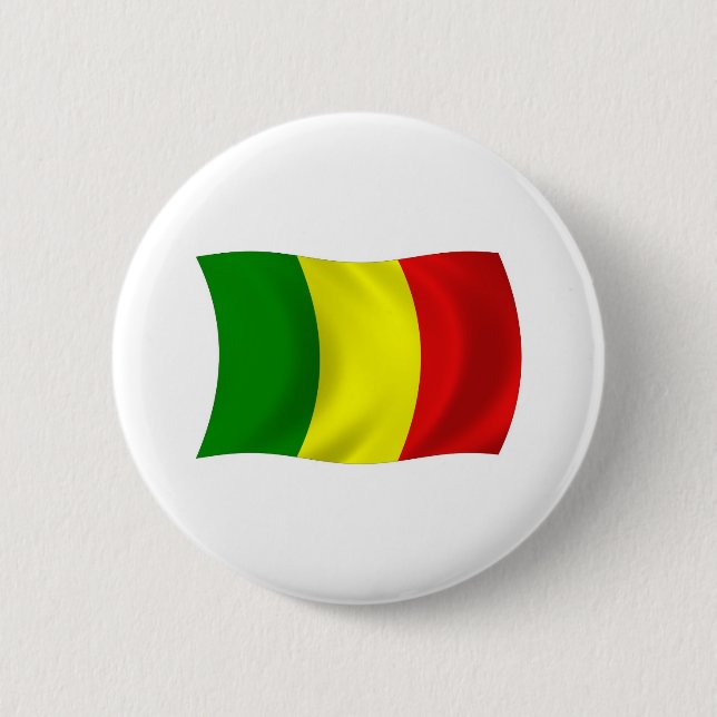 Badge Rond 5 Cm Bouton du drapeau du Mali (Devant)